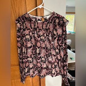 Knox Rose Multicolor Paisley Long Sleeve Top